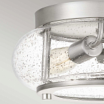 Потолочный светильник цвета никель с плафоном из прозрачного фактурного стекла Quoizel варинант исполнения - 2 | Loft Concept в Тюмени