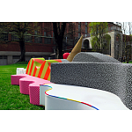 Дизайнерский модульный диван волнистой формы с цветным принтом Poltronova Superonda Sofa варинант исполнения - 37 | Loft Concept в Тюмени