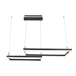 Подвесной светильник светодиодный с 2-мя черными прямоугольными плафонами из алюминия и акрила с пультом для регулировки света Smeragde Light Black варинант исполнения - 1 | Loft Concept в Тюмени
