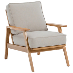 Кресло с каркасом из массива дуба Deniaud Oak Beige Armchair варинант исполнения - 1 | Loft Concept в Тюмени
