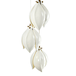 Подвесной светильник светодиодный с 6-ю белыми плафонами в виде цветов Flower Light Gold варинант исполнения - 3 | Loft Concept в Тюмени