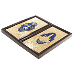 Нарды настольные из натурального камня лазурит и долерит Backgammon from Stone варинант исполнения - 14 | Loft Concept в Тюмени