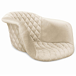 Барный стул со спинкой и подлокотниками на 4-х деревянных ножках Кремовый Велюр Ava Charm варинант исполнения - 2 | Loft Concept в Тюмени