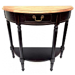 Консоль полукруглая из массива березы с ящиком и полкой в стиле прованс Vintage варинант исполнения - 2 | Loft Concept в Тюмени