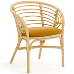 Кресло из ротанга с сиденьем из велюра Vini Rattan Armchair варинант исполнения - 1 | Loft Concept в Тюмени