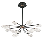 Люстра черного цвета с 12-ю прозрачными плафонами овальной формы Iona chandelier варинант исполнения - 2 | Loft Concept в Тюмени