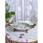 Блюдо овальное из голубого фарфора с ручками в виде бабочек и цветочным рисунком Blue Garden варинант исполнения - 6 | Loft Concept в Тюмени