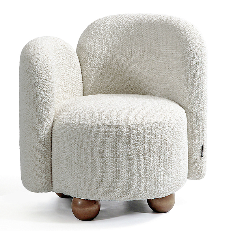 Кресло White Wooden Balls Белый Коричневый в Тюмени | Loft Concept 