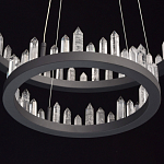 Люстра с двумя кольцами черного цвета с хрустальными элементами QUARTZ CRYSTAL варинант исполнения - 10 | Loft Concept в Тюмени