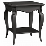 Стол журнальный черный из массива бука с полкой в стиле прованс Black Provence варинант исполнения - 2 | Loft Concept в Тюмени