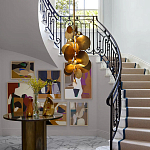 Люстра креативная из дисков цвета латунь Constellation Light and Style варинант исполнения - 5 | Loft Concept в Тюмени