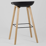 Барный стул на ножках из натурального дерева Boras Black варинант исполнения - 5 | Loft Concept в Тюмени