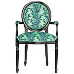 Стул из натурального бука с подлокотниками Ikat Pattern бирюзовый варинант исполнения - 1 | Loft Concept в Тюмени