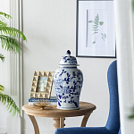 Ваза с крышкой и синим цветочным узором Blue & White Ornament  варинант исполнения - 5 | Loft Concept в Тюмени