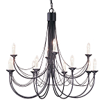 Люстра черного цвета ручной работы с канделябрами и переплетенной проволочной драпировкой Elstead Lighting варинант исполнения - 1 | Loft Concept в Тюмени