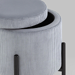 Серо-голубой пуф на черных ножках SANJAY варинант исполнения - 3 | Loft Concept в Тюмени