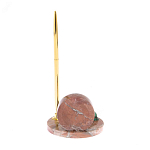 Часы настольные с шариковой металлической ручкой из натурального камня Stone Clock варинант исполнения - 9 | Loft Concept в Тюмени