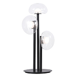 Настольная лампа с тремя прозрачными куполообразными плафонами и черным металлическим основанием Flos Wireline Lighting варинант исполнения - 1 | Loft Concept в Тюмени