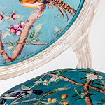 Стул из массива бука бирюзовый с изображением птиц и цветов Turquoise Beige Chinoiserie Peach Garden Chair варинант исполнения - 2 | Loft Concept в Тюмени