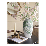 Ваза высокая с зелеными цветочными и птичьими мотивами Vase Inspired by Nature варинант исполнения - 4 | Loft Concept в Тюмени