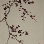 Обои ручная роспись Cherry Tree Special Colourway on Icefield dyed silk варинант исполнения - 2 | Loft Concept в Тюмени