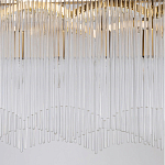 Люстра прямоугольная на цепях с прозрачными трубками и волнистым краем Nembus варинант исполнения - 5 | Loft Concept в Тюмени