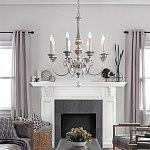 Люстра серебряного цвета с состаренным эффектом и декоративным подвесным шаром Kichler варинант исполнения - 3 | Loft Concept в Тюмени