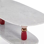 Дизайнерский журнальный стол на 2-х фигурных ножках с подстольем Lycad варинант исполнения - 2 | Loft Concept в Тюмени