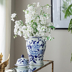 Ваза с крышкой и синим цветочным узором Blue & White Ornament  варинант исполнения - 7 | Loft Concept в Тюмени