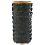Ваза с декором из эко-кожи Leather Vase Green варинант исполнения - 1 | Loft Concept в Тюмени