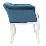 Кресло низкое в стиле прованс Louis French Armchair white and blue velour варинант исполнения - 1 | Loft Concept в Тюмени