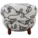 Кресло без подлокотников на деревянных ножках белое с вышивкой Sharp Armchair варинант исполнения - 3 | Loft Concept в Тюмени