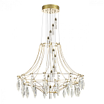 Люстра подвесная из металла с хрустальными прозрачными подвесками Quasar 81 варинант исполнения - 3 | Loft Concept в Тюмени