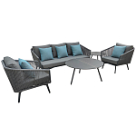 Диван трехместный уличный серый Gray Fiber варинант исполнения - 4 | Loft Concept в Тюмени