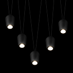 Подвесной светильник черными плафонами на длинных пересекающихся тросах Construction варинант исполнения - 4 | Loft Concept в Тюмени