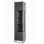 Шкаф-витрина цвета графит с полками и стеклянной дверью Strict Lines варинант исполнения - 1 | Loft Concept в Тюмени