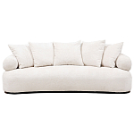 Трехместный диван с обивкой букле молочного цвета Leonois Boucle Sofa варинант исполнения - 1 | Loft Concept в Тюмени