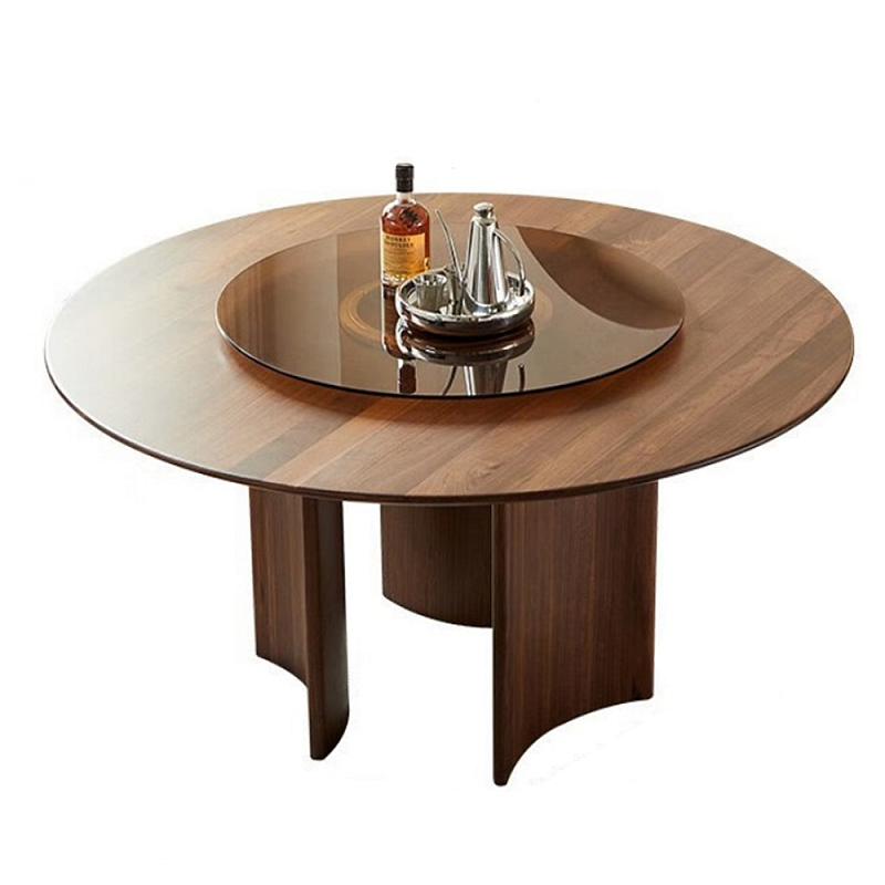 Стол обеденный круглый с двойной столешницей Walnut Wood Table Орех Стол обеденный круглый с двойной столешницей Walnut Wood Table Орех в Тюмени | Loft Concept