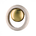 Бра с бежевым текстурным кольцом и латунным шаром в центре Tactile  варинант исполнения - 1 | Loft Concept в Тюмени