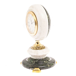 Часы настольные бронзовые из натуральных камней Мрамор и Змеевик Stone Clock варинант исполнения - 8 | Loft Concept в Тюмени