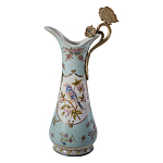 Кувшин с цветочным рисунком и бронзовой ручкой Blue Garden варинант исполнения - 1 | Loft Concept в Тюмени