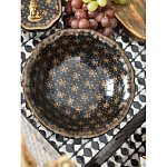 Блюдо черного цвета из фрафора на бронзовых ножках Eden Garden porcelain and bronze варинант исполнения - 4 | Loft Concept в Тюмени