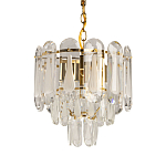 Люстра многоярусная с овальными прозрачными подвесками 28 см Harmonica варинант исполнения - 1 | Loft Concept в Тюмени