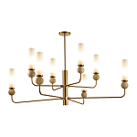 Люстра на штанге с 8-ю цилиндрическими матовыми плафонами и шарами из камня Orb Essence варинант исполнения - 8 | Loft Concept в Тюмени