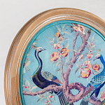 Полукресло из массива бука с сиденьем из экокожи и цветочным принтом на спинке Chinoiserie Garden Chair варинант исполнения - 4 | Loft Concept в Тюмени