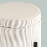 Молочный пуф на черных ножках SANJAY варинант исполнения - 4 | Loft Concept в Тюмени