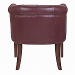 Кресло низкое из натуральной кожи на 4-х деревянных ножках из массива бука Chloe Leather Armchair vine варинант исполнения - 3 | Loft Concept в Тюмени