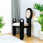 Стул черный из дерева с круглой спинкой Chair in Neoclassical Style варинант исполнения - 3 | Loft Concept в Тюмени