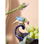 Чаша темно-синего цвета из фарфора с разноцветной птичкой Eden Garden porcelain and bronze варинант исполнения - 15 | Loft Concept в Тюмени