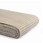 Плед из шерсти бежевого цвета с бахромой Waffle Comfort варинант исполнения - 3 | Loft Concept в Тюмени